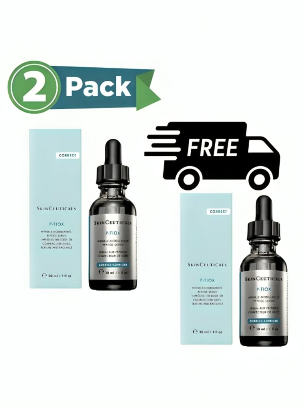 SkinCeuticals P-TIOX 2-Pack 1oz Peptide Serum Anti-Aging Skin Smoothing NIB